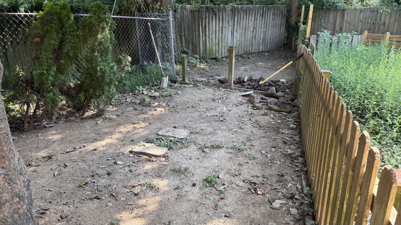 Backyard before landscaping improvements